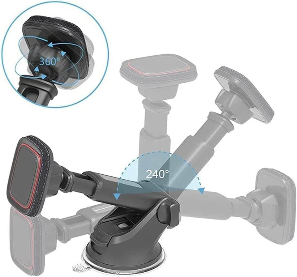 Torpidoya koyulan mıknatıslı 360 derece ayarlanabilir uzayabilir araç içi telefon tutucu