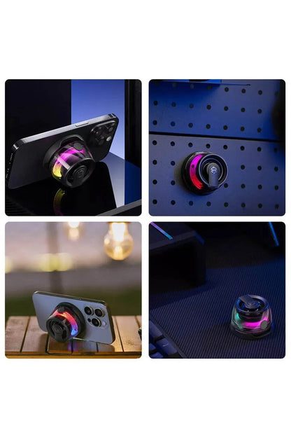 Magnetik mini hoparlör telefon arkasına yapışan wireless speaker d39