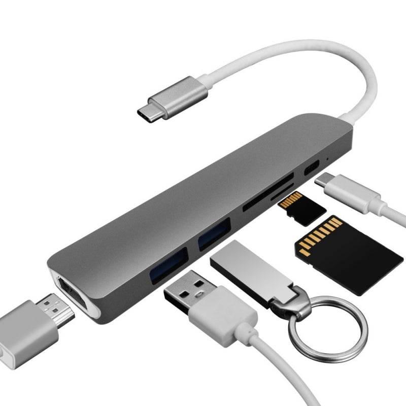 Typec girişli multi-function 7si1 arada hdmi sd tf usb pd 4k destekli çoklu dönüştürücü cpx106 - D2B