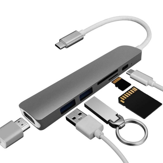 Typec girişli multi-function 7si1 arada hdmi sd tf usb pd 4k destekli çoklu dönüştürücü cpx106 - D2B