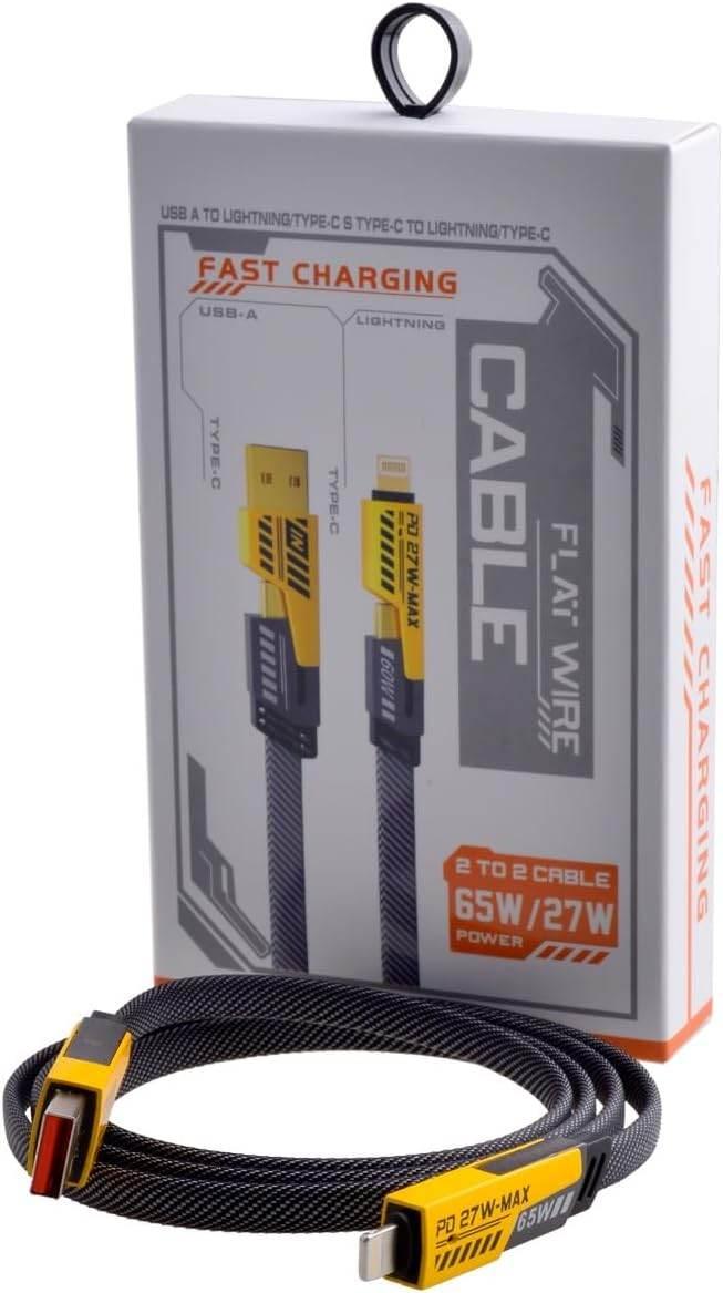 4ü1 arada örgülü hızlı şarj kablosu | 65w pd & 25w hızlı şarj | usb & type-c to lightning & type-c