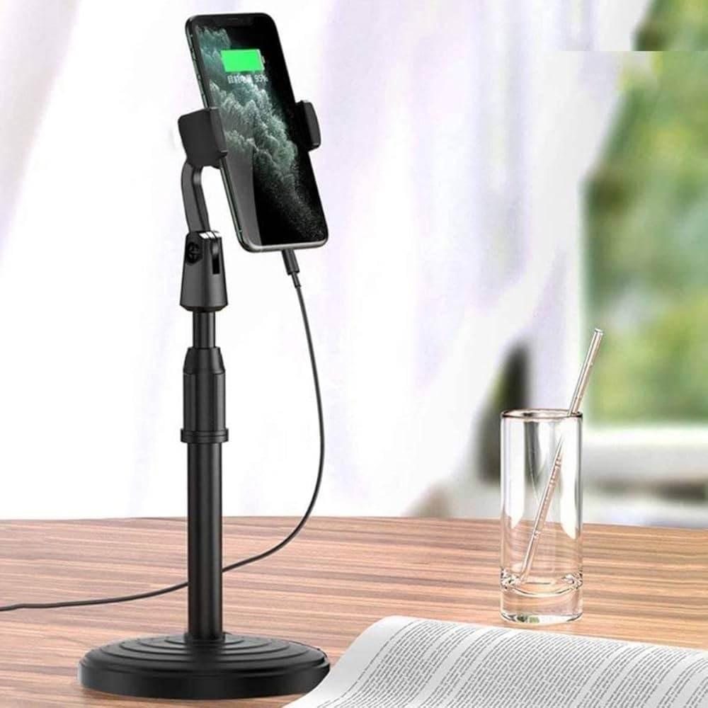 Masaüstü uzayabilir telefon tutucu | 360° ayarlanabilir yükseklikli ve açılı stand | teleskopik gövde | tüm telefonlarla uyumlu