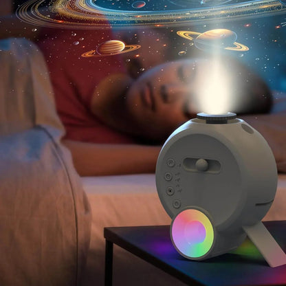 Galaxy Projektör Yıldız Gökyüzü Projeksiyon Lambası 13 Film Diski RGBCW Yatak Odası Ortam Işığı Gece Lambası BT Hoparlörler 15 Beyaz Gürültü Parçası 1H/2H/4H Uzaktan Kumanda ile Zamanlayıcı Ay