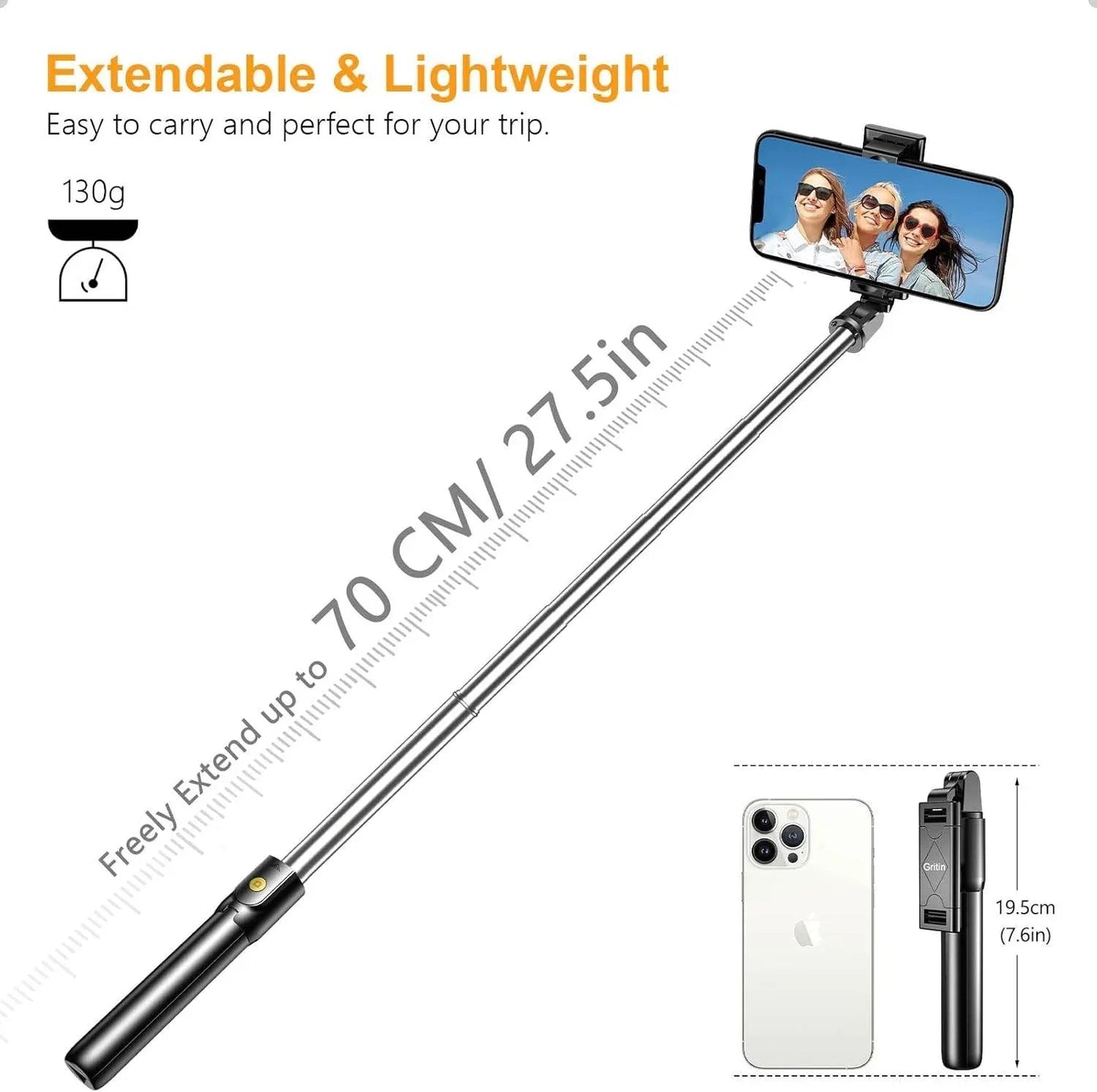 Tripod selfe çubuğu stick bluetooth kumandanlı uzanabilir