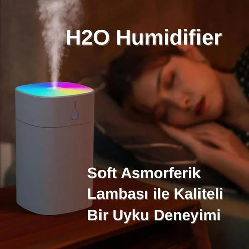 H2o taşınabilir hava nemlendirici | rgb ışıklı buhar makinesi & aromma difüzörü | sessiz ve etkili nemlendirme