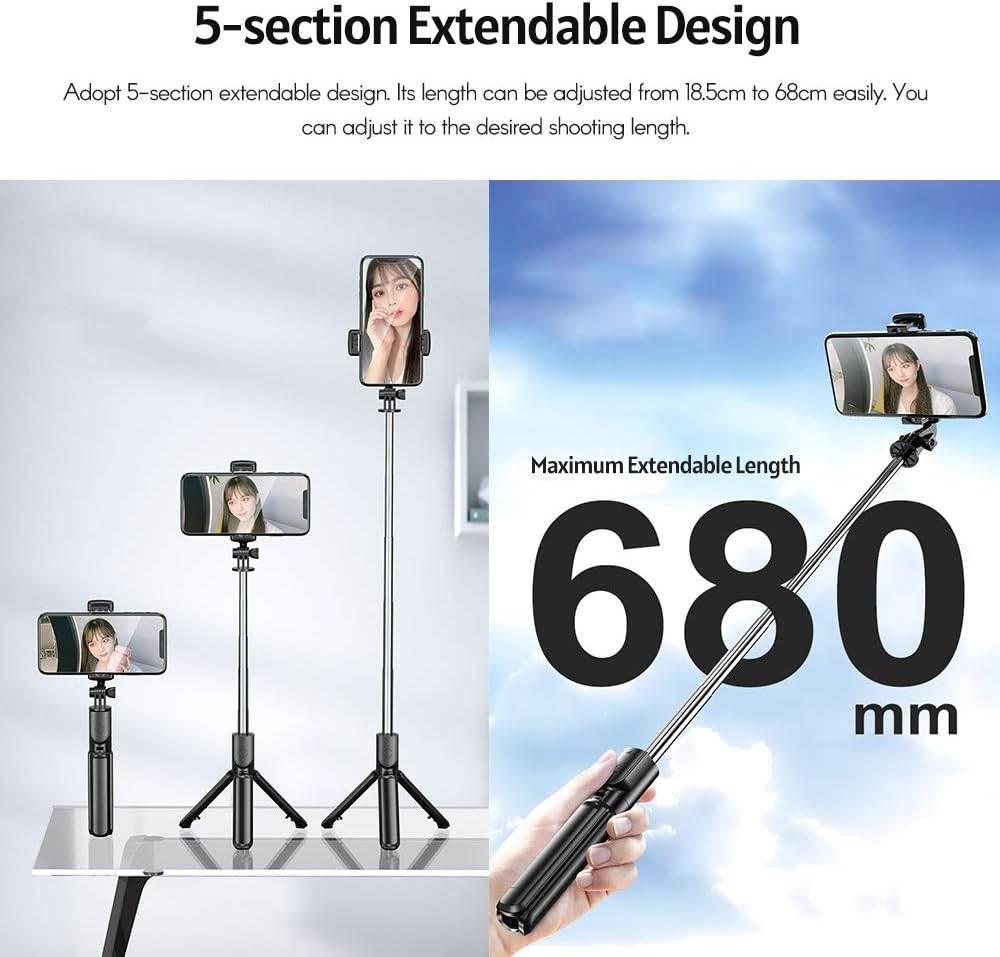 S03 selfie çubuğu kumandalı standlı ayarlanabilir