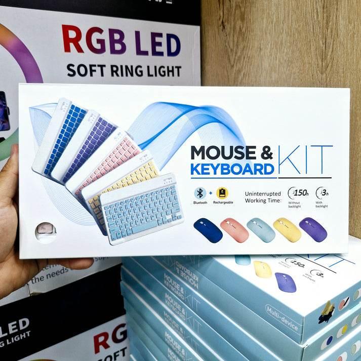 Kablosuz mouse & klavye seti şarj edilebilir bluetoothlu taşınabilir mouse & keyboard kit