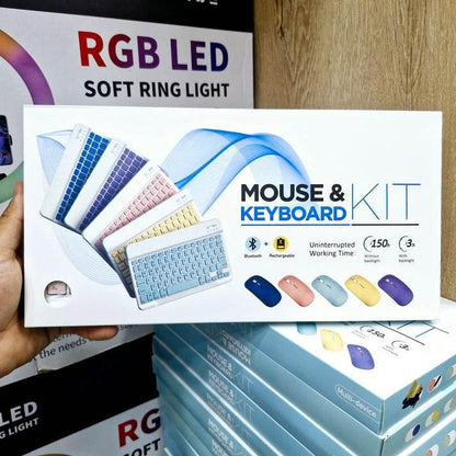 Kablosuz mouse & klavye seti şarj edilebilir bluetoothlu taşınabilir mouse & keyboard kit