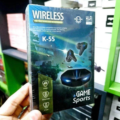K55 kulak içi oyuncu led ışıklı mikrofonlu dokunmatik 5,0v gecikmesiz bluetooth kulaklık