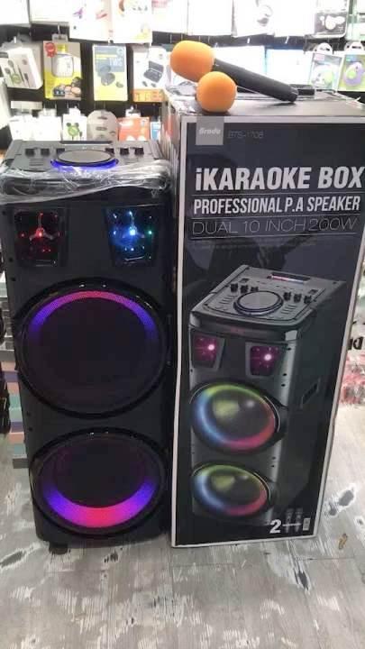 Bts-1708 kablosuz bluetooth hoparlör | 200w güç, çift hoparlör & mikrofon, rgb ışıklı, 3600mah batarya, tws destekli, usb/tf/fm