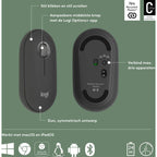 Logitech m350 slim sessiz modern ofis bluetoothlu 18 ay pil ömürlü kablosuz mouse