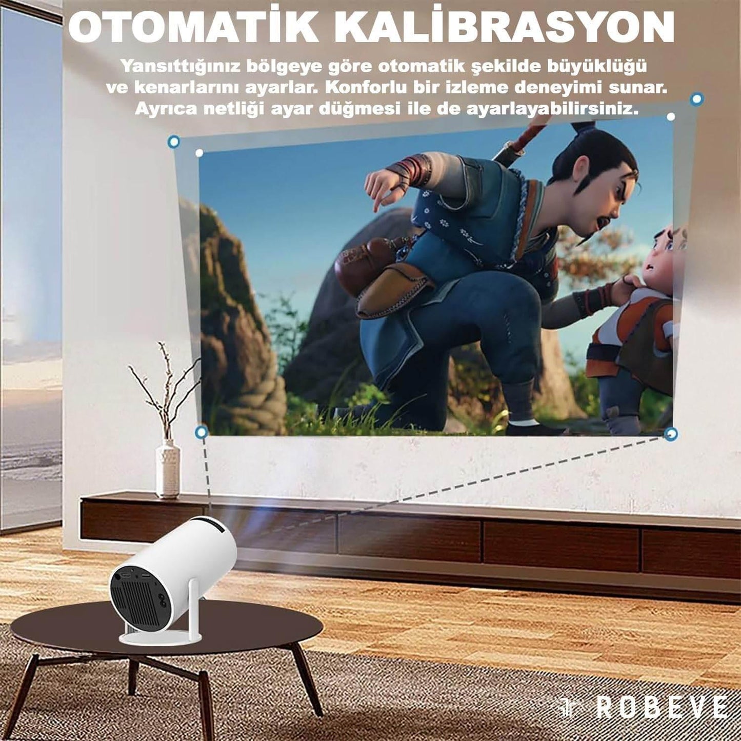 Hy300 akıllı full hd mini projektör – android 11, çift wifi6, bt5,0 ile ev sineması deneyimi