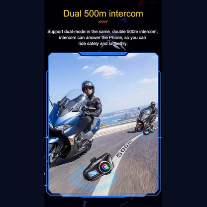 Q58 Max Kablosuz Motosiklet İnterkom Kulaklık Gürültü Engelleme, radyolu 2 Sürücü için 500M İçinde canlı telsiz Konuşur 5,3v bluetooth su geçirmez - G6P