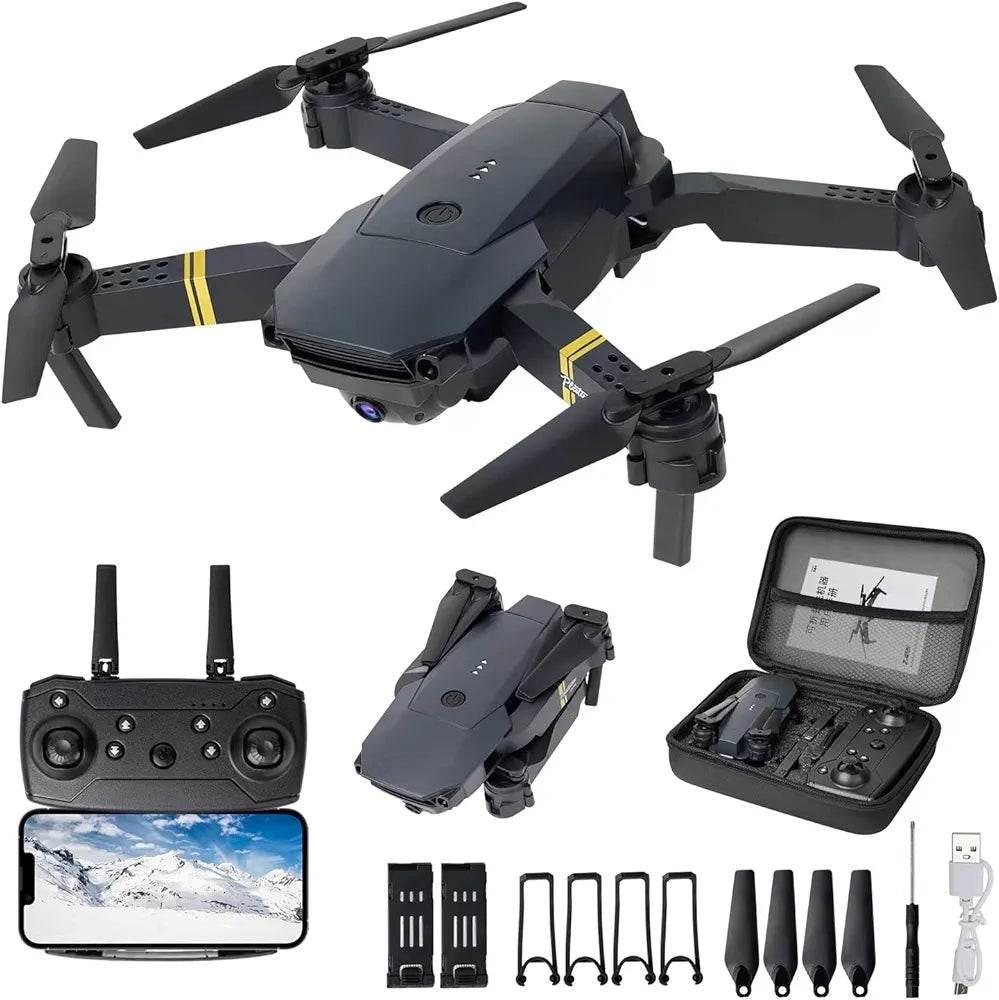 E58 4k Hd Kamerali Fly More Combo Drone Otomatik Kalkis Inis Sabit Durma ozellikli telefon yerleştirilebilir kumandalı