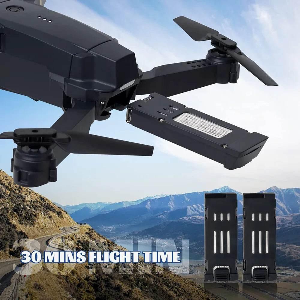 E58 4k Hd Kamerali Fly More Combo Drone Otomatik Kalkis Inis Sabit Durma ozellikli telefon yerleştirilebilir kumandalı