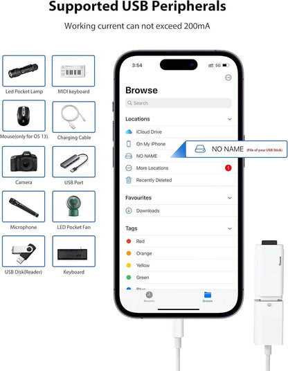 Lightning to usb kamera adaptör otg dönüştürücü