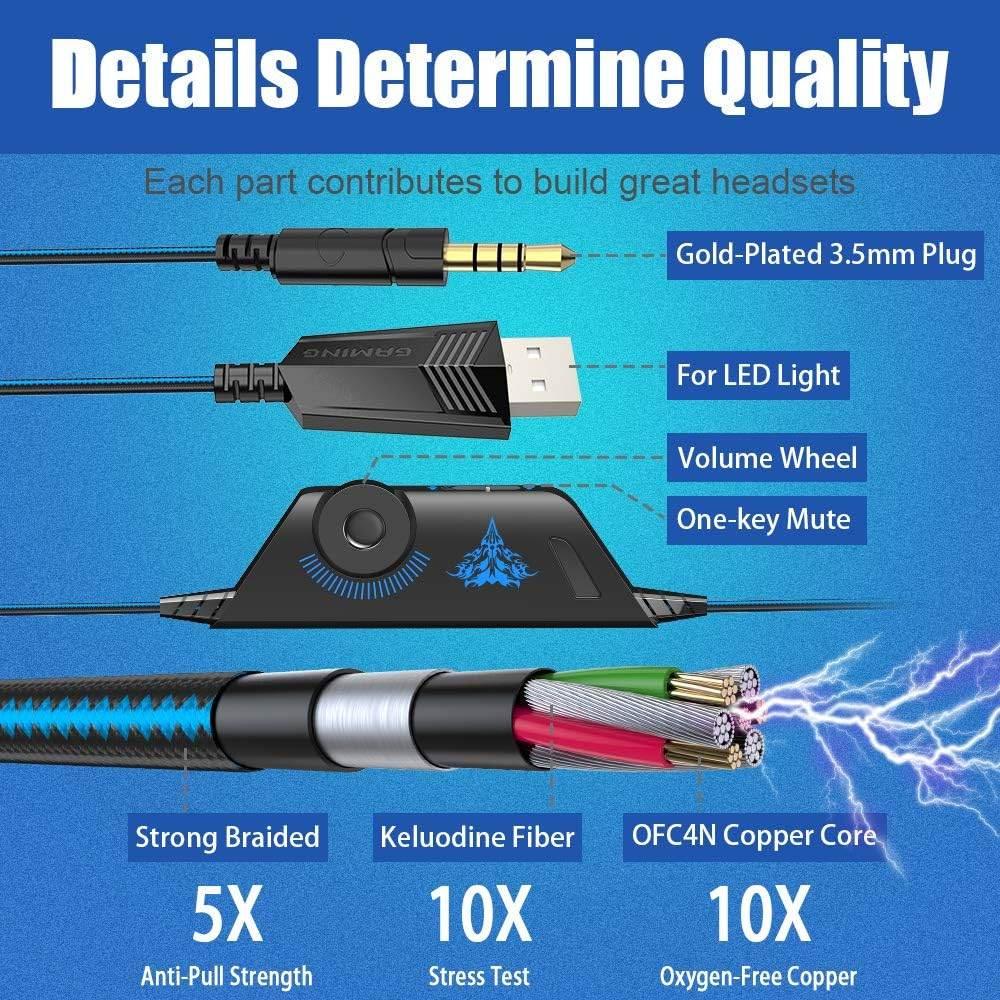G9000 oyuncu ışıklı mikrofonlu ayarlayabilir kafa üstü kulaklık