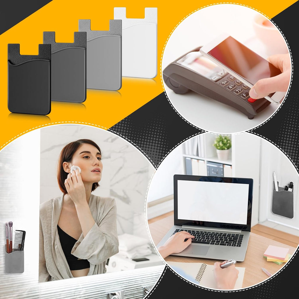 Telefon arkasına yapışan kartlık yapışkanlı silikon kart yuvası