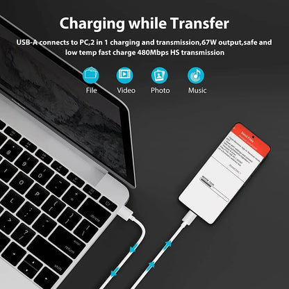 67w turbo şarj desterkli usb typec şarj seti