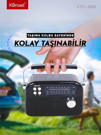 KTF-2026 nostaljı radiolu sm usb sd hafıza destekli bluetooth hoparlör