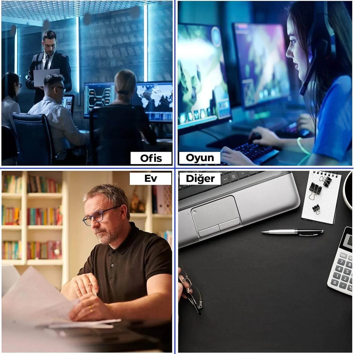 Standart mouse pad kaymaz tabanlı