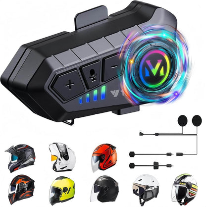 Y10 su geçirmez kask intercom bluetoothlu stereo rgb ışıklı universal
