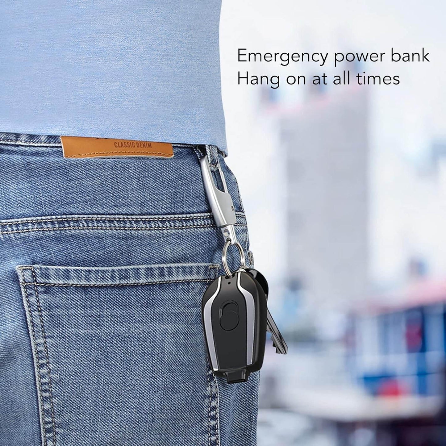 Typec çıkışlı 1,500 mah anahtarlığa takılan acil mini powerbank