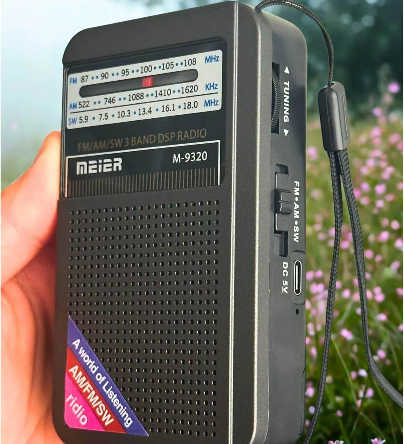 Meier m-9320 minimalist cep radyo fm/am/sw usb sarj edilebilir kulaklık takılabilir