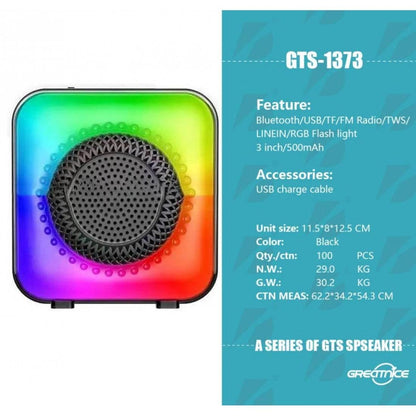 Gts 1373 bluetooth hoparlör | kablosuz , yüksek sesli karaoke ve parti hoparlörü rgb ışıklı