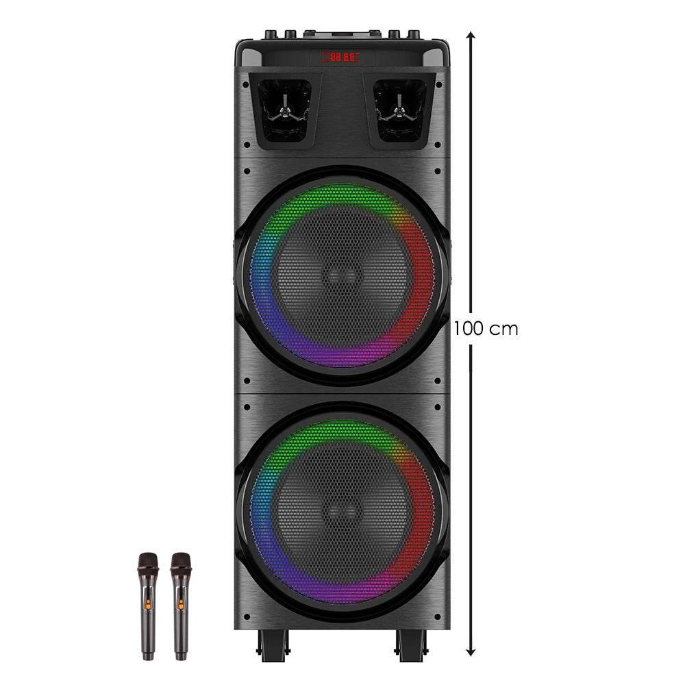 Bts-1708 kablosuz bluetooth hoparlör | 200w güç, çift hoparlör & mikrofon, rgb ışıklı, 3600mah batarya, tws destekli, usb/tf/fm