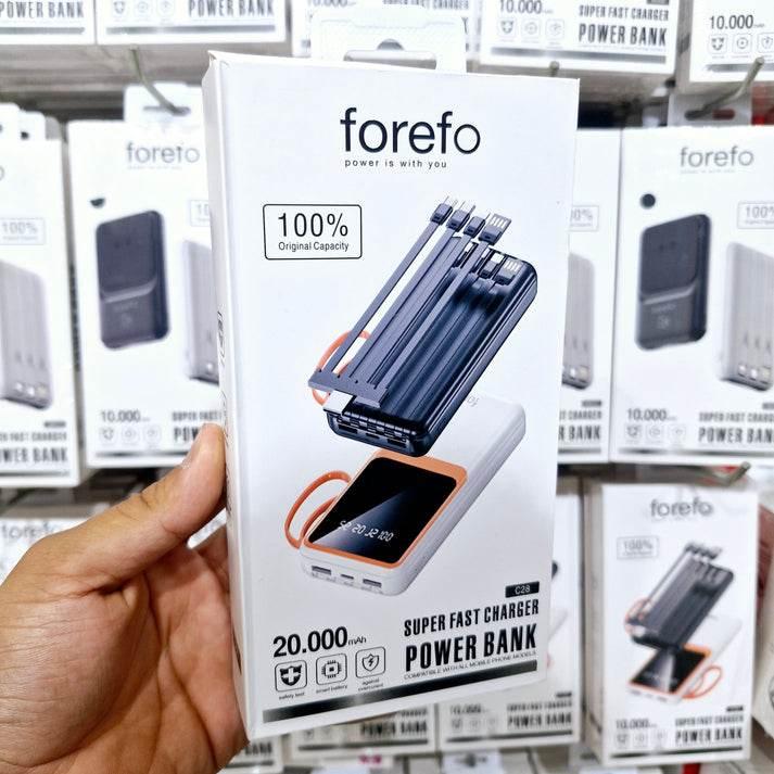 Forefo 20,000 mah powerbank | led seviye göstergeli | çift usb çıkışlı | yüksek hızlı şarj | taşınabilir şarj cihazı