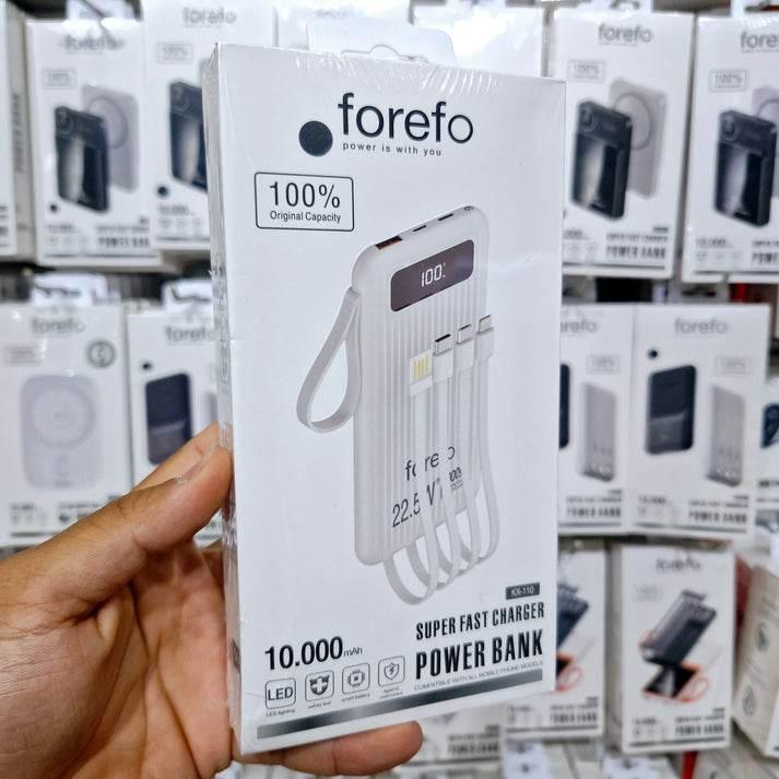 10,000 mah dahili kablolu, led göstergeli 22,5w hızlı şarj destekli taşınabilir powerbank kx-110