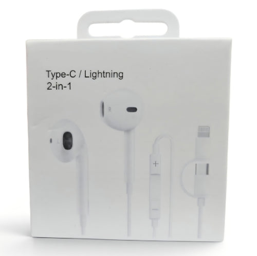 2si1 Arada Typec ve Lightning Girişli Kulak içi Kablolu Kulaklık