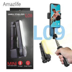 L09 mini gimbal tripod | ışıklı, sabitleyici, kumandalı, ayarlanabilir ayaklı, taşınabilir telefon tutucu