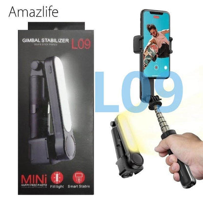 L09 mini gimbal tripod | ışıklı, sabitleyici, kumandalı, ayarlanabilir ayaklı, taşınabilir telefon tutucu