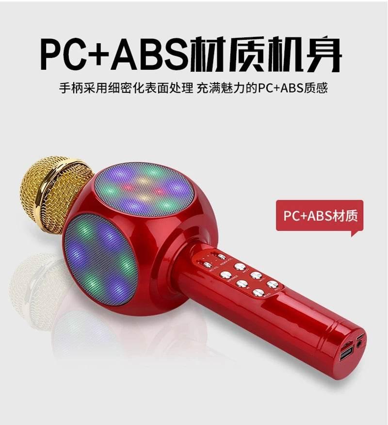 Ws-1816 ışıklı karaoke mikrofon bluetooth aux usb hafıza destekli