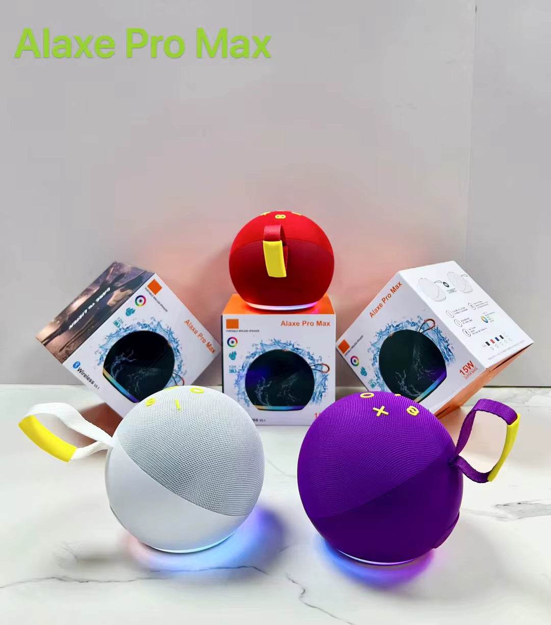 Alexa pro max ev masaüstü kablosuz taşınabilir LED rgb ışıklı 10 metre menzilli suya dayanıklı 12 saat pil ömürlü şarj edilebilir 15W 5,1v bluetooth hoparlör