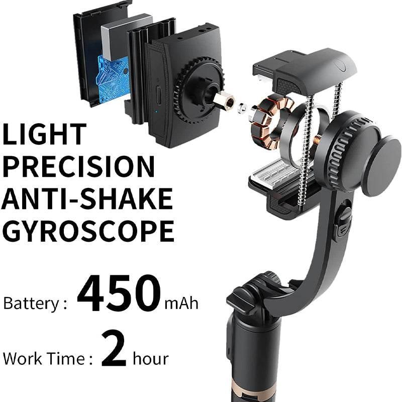 Q08 3‑in‑1 gimbal selfie sopa | bluetooth’lu 360° döner tripodlu telefon sabitleyici
