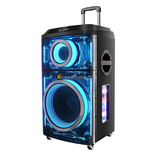 Pte12h kablosuz hoparlör | 800w güç, çift mikrofonlu, 4 tekerlekli, çekçekli, rgb ışıklı, güçlü bass ve yüksek ses,tws destekli, usb/tf/fm - H2T