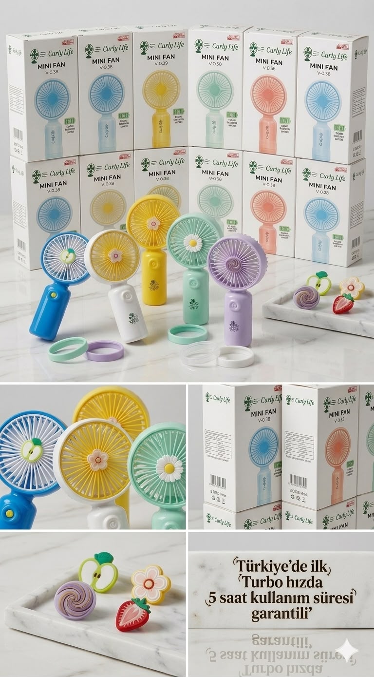 5-10 saat pil ömürlü hız kademeli el fanı