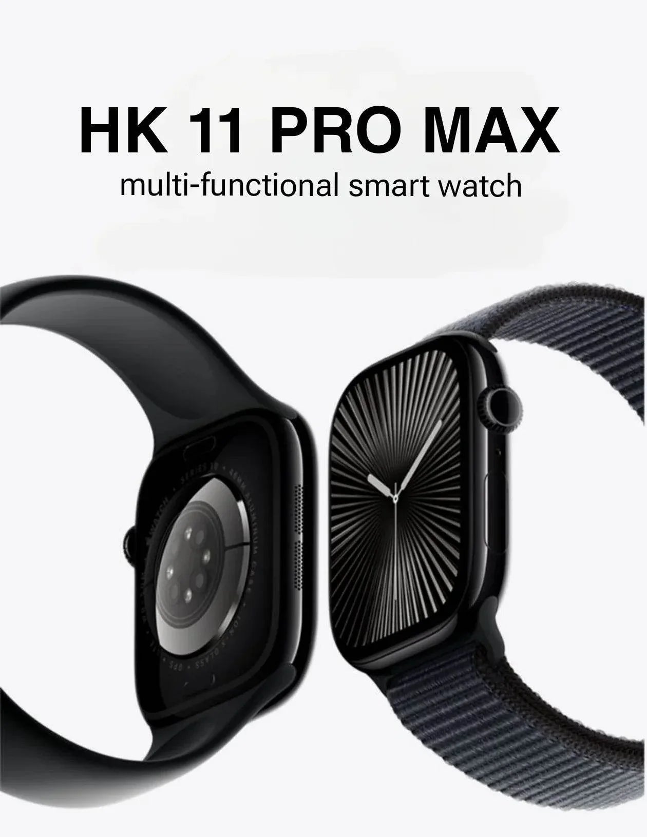 Hk11 pro max amoled ekranlı 45mm çift kordonlu ios android uyumlu akıllı saat