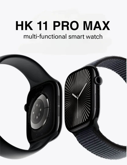 Hk11 pro max amoled ekranlı 45mm çift kordonlu ios android uyumlu akıllı saat