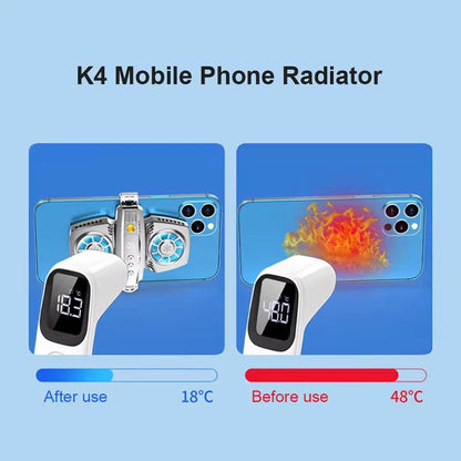 K4a çift fanlı telefon soğutucu | mobile live radyatör | yüksek hızlı soğutma, sessiz fan, oyun ve yayınlar için