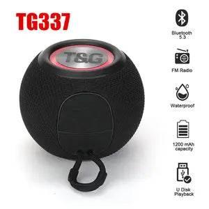 Tg-337 3d stereo su geçirmez rgb led ışıklı 1200mah 5w süper bass fm radyo sd kart usb aux destekli taşınabilir bluetooth hoperlör