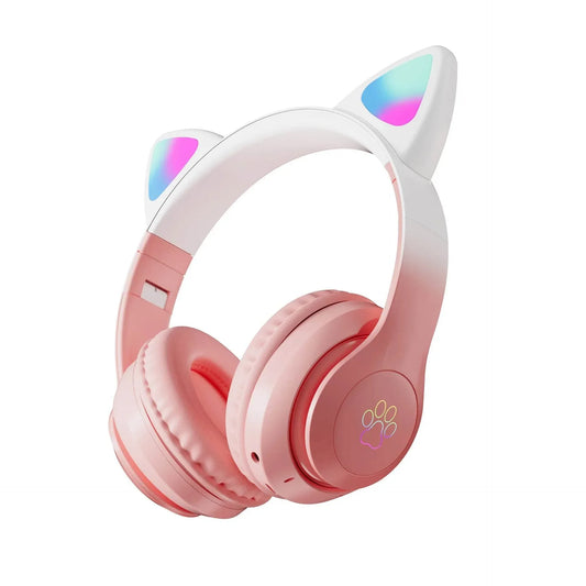 Stn28 kafa üstü led ışıklı hafıza kart destekli kedi bluetooth kulaklık - U1A