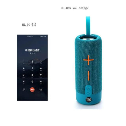 Tg-619 kumaş dokulu 10w 1200mah stereo fm radyo sd kart usb aux destekli 5,0v taşınabilir bluetooth hoperlör