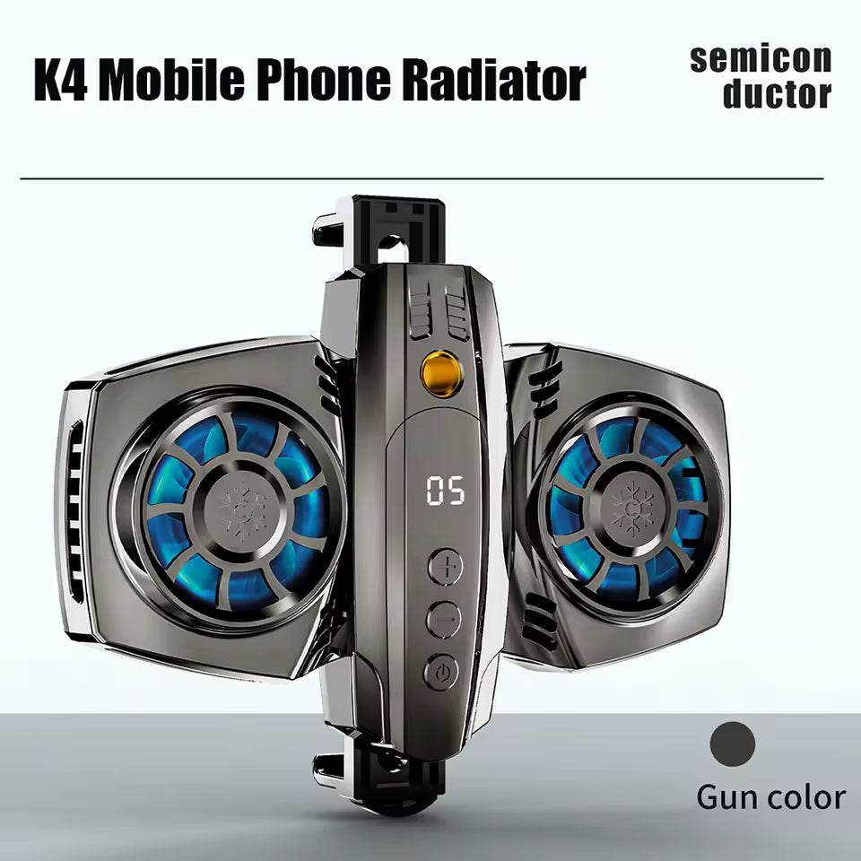 K4a çift fanlı telefon soğutucu | mobile live radyatör | yüksek hızlı soğutma, sessiz fan, oyun ve yayınlar için