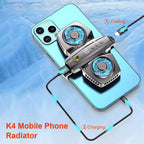 K4a çift fanlı telefon soğutucu | mobile live radyatör | yüksek hızlı soğutma, sessiz fan, oyun ve yayınlar için