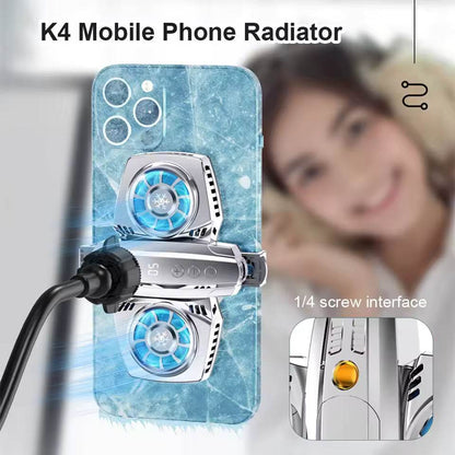 K4a çift fanlı telefon soğutucu | mobile live radyatör | yüksek hızlı soğutma, sessiz fan, oyun ve yayınlar için