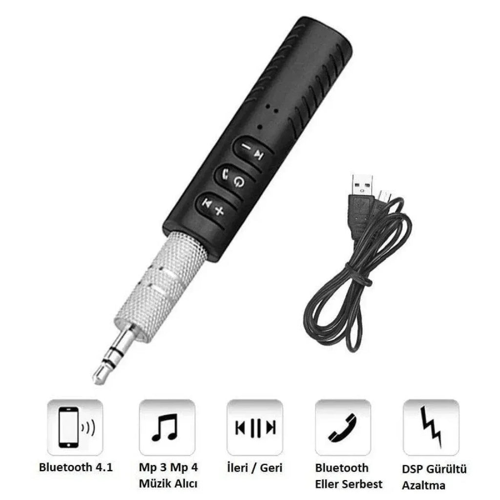 Car araç bluetooth aux 3,5mm kiti android ios uyumlu